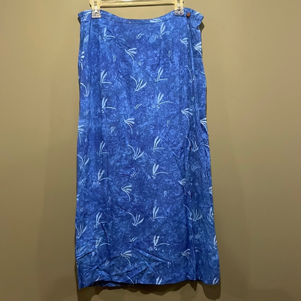 Tropical Blue Full Length Wrap Skirt